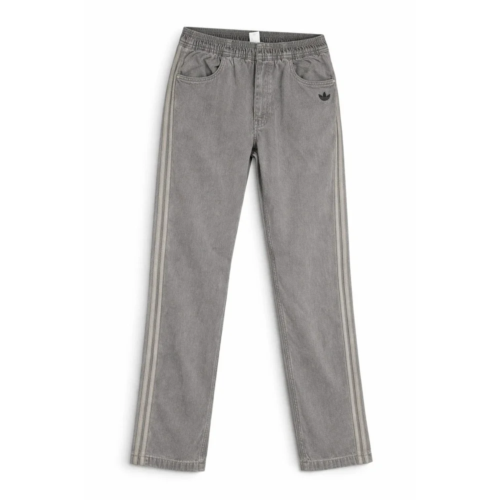 Adidas Originals Grey Washed‎ Denim Elastic Waist Pants XL Kids/XS Mens